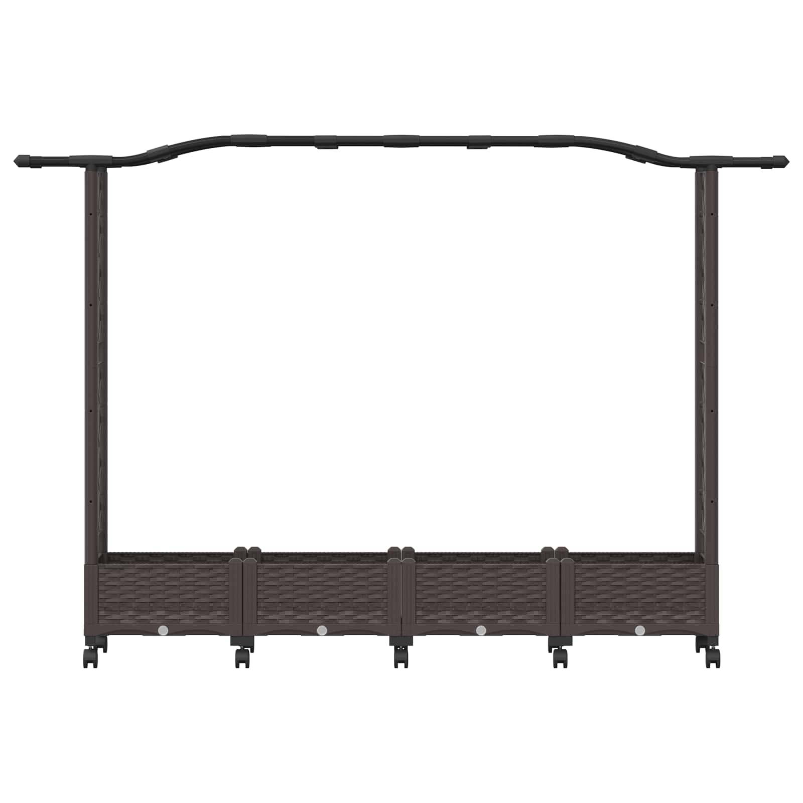 vidaXL Hochbeet mit Rankgitter und Dach Braun 207 x 40 x 129 cm PP