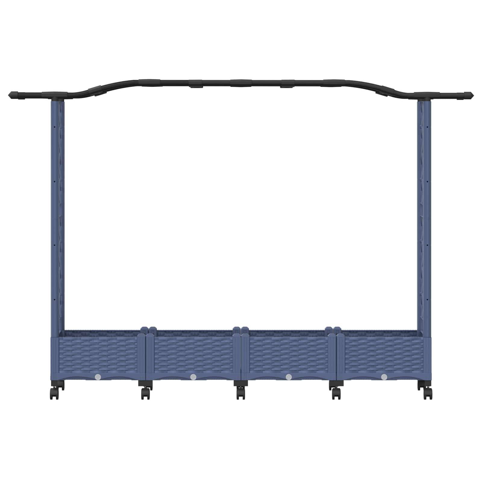 vidaXL Hochbeet mit Rankgitter und Dach Grau 207 x 40 x 129 cm PP