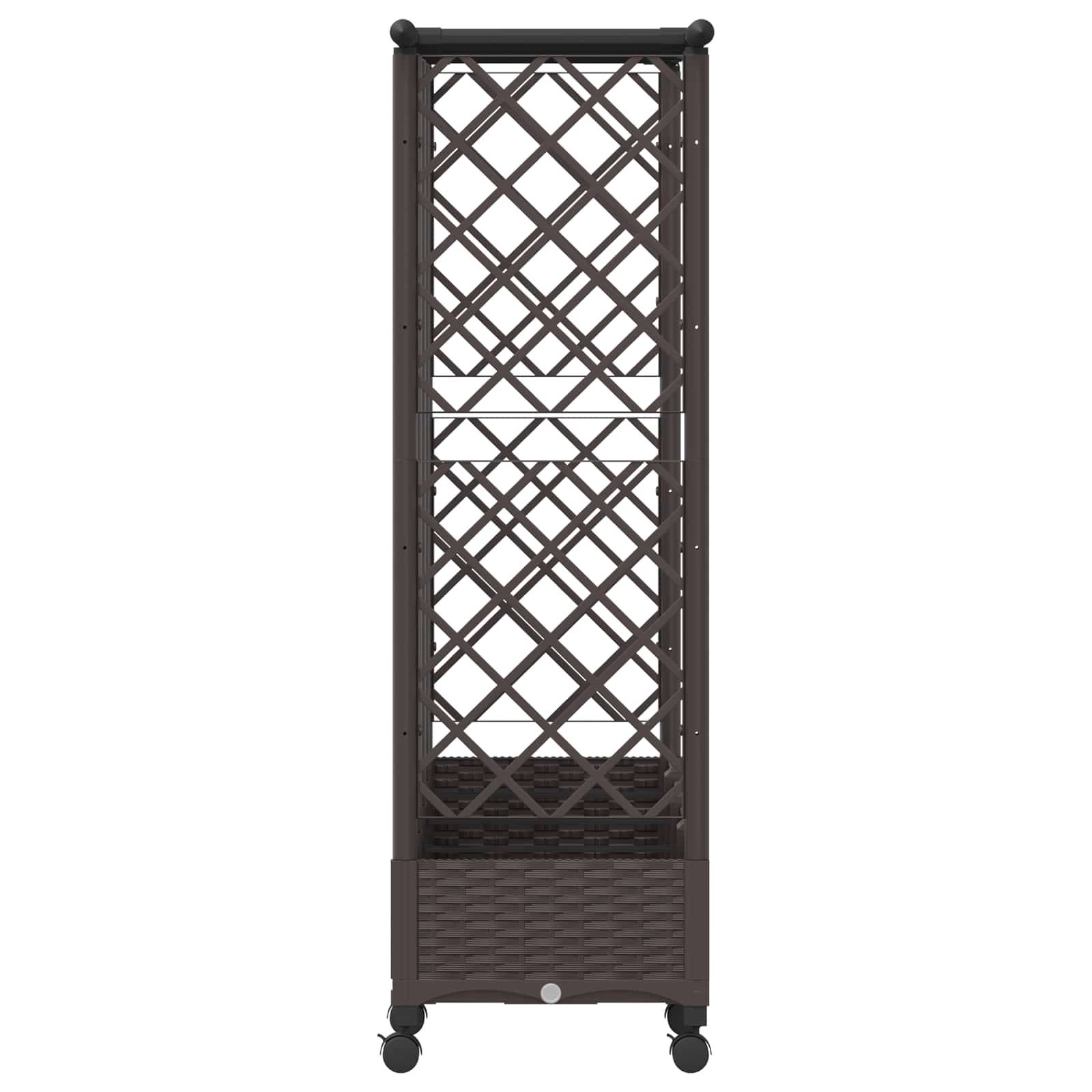 vidaXL Hochbeet mit Rankgitter und Dach Braun 202,5 x 40 x 127 cm PP