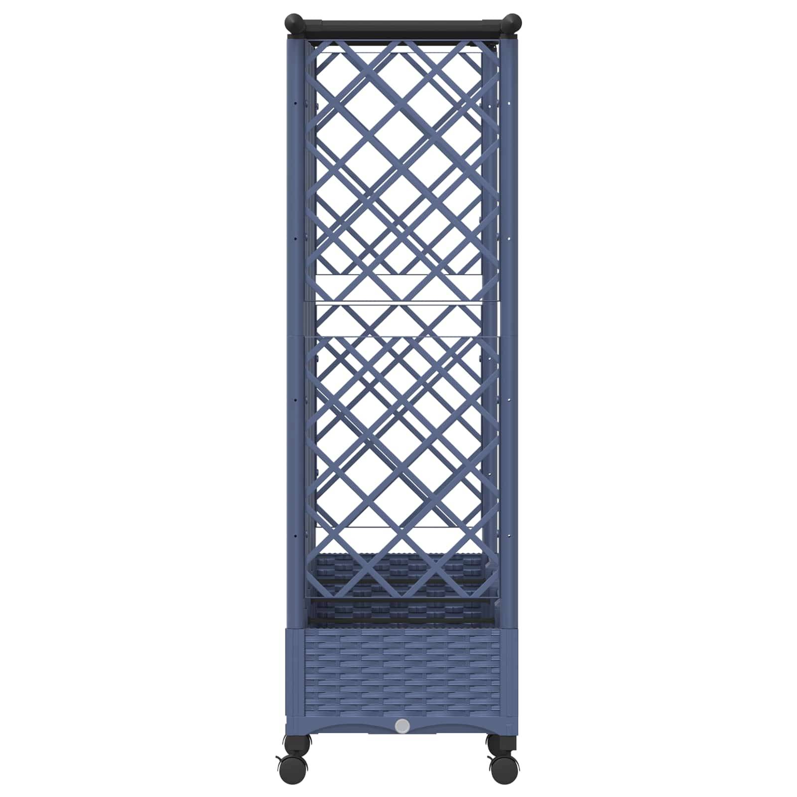 vidaXL Hochbeet mit Rankgitter und Dach Grau 202,5 x 40 x 127 cm PP