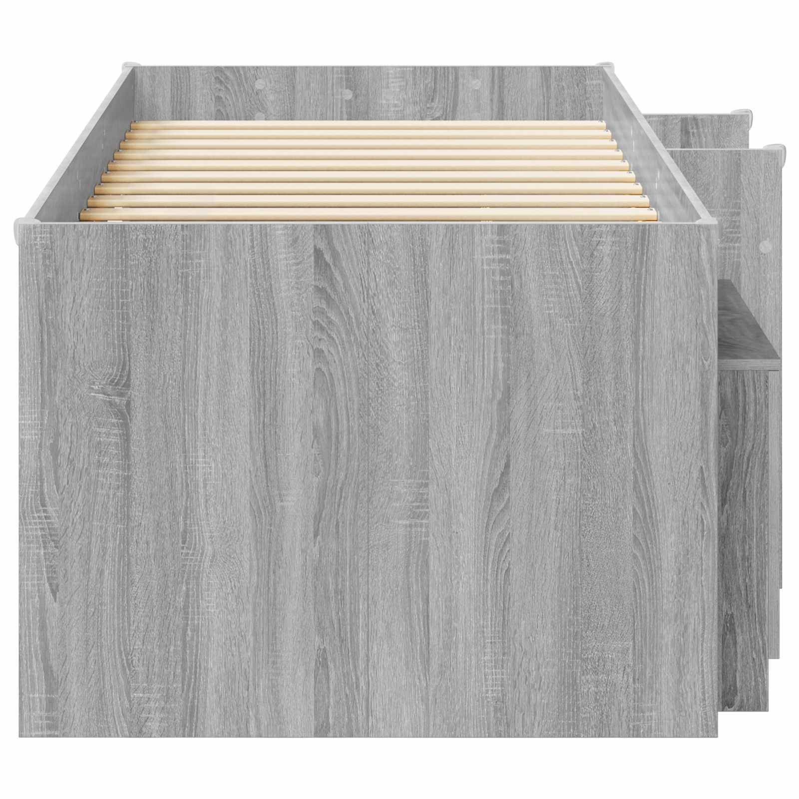vidaXL Loft Bettgestell mit Schrank 3 Stk. Grau Sonoma Holzwerkstoff