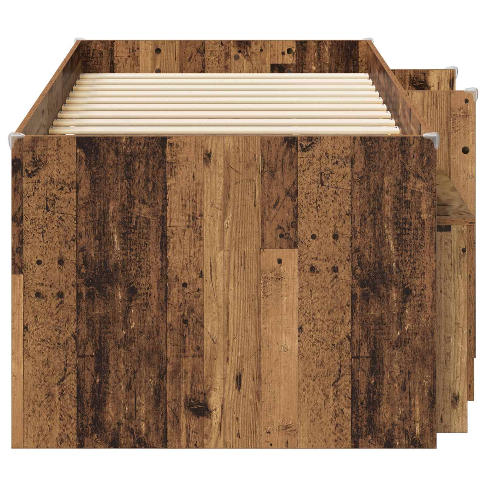 vidaXL Loft Bettgestell mit Schrank 3 Stk. Altholz Holzwerkstoff