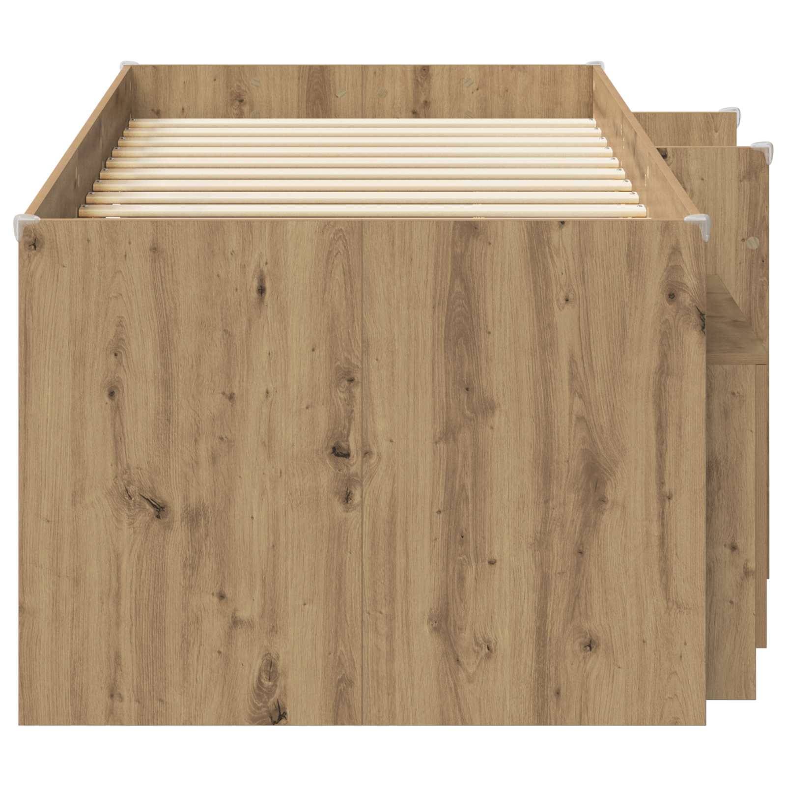 vidaXL Loft Bettgestell mit Schrank 3 Stk. Artisan-Eiche Holzwerkstoff