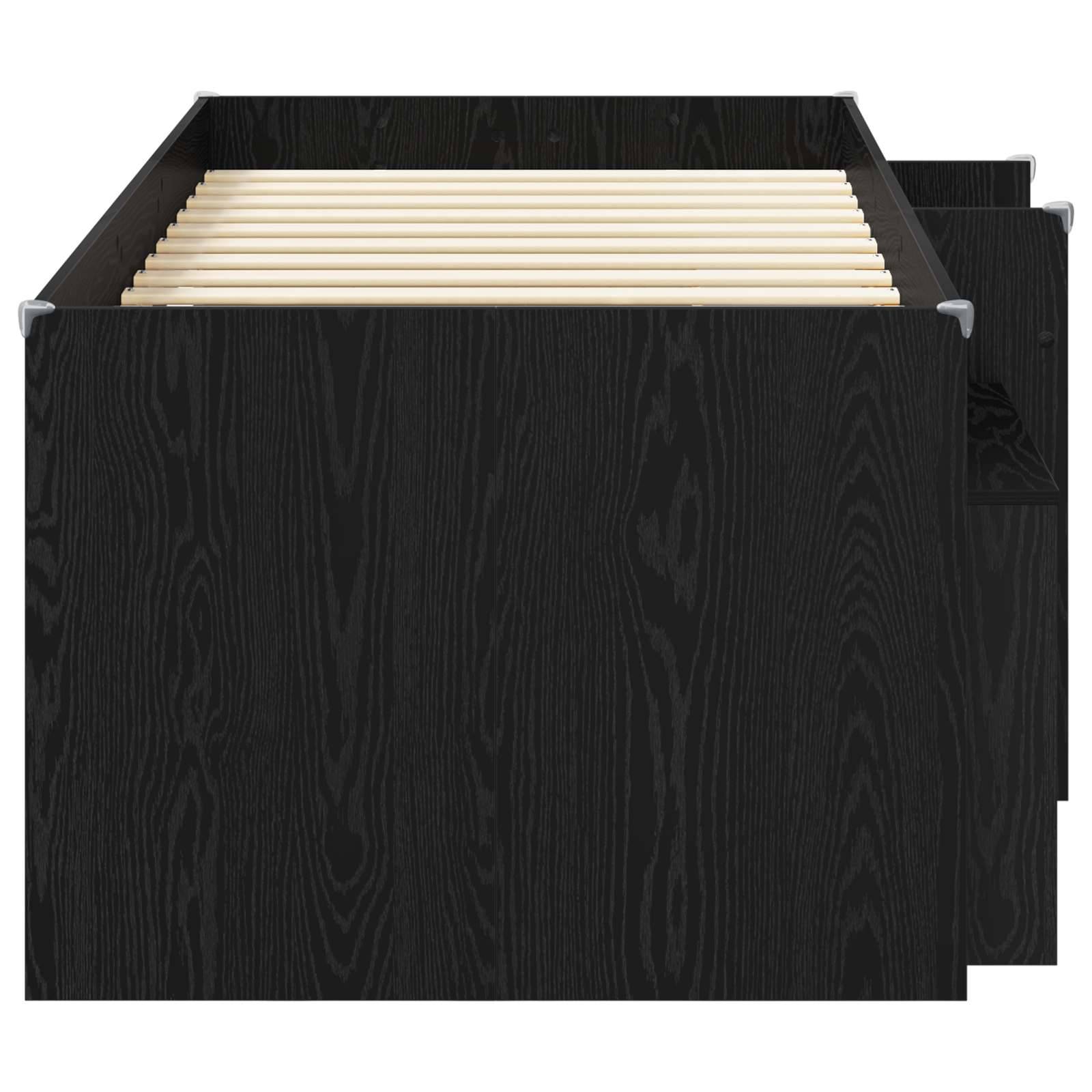 vidaXL Loft Bettgestell mit Schrank mit Regal 3 Stk. Schwarze Eiche