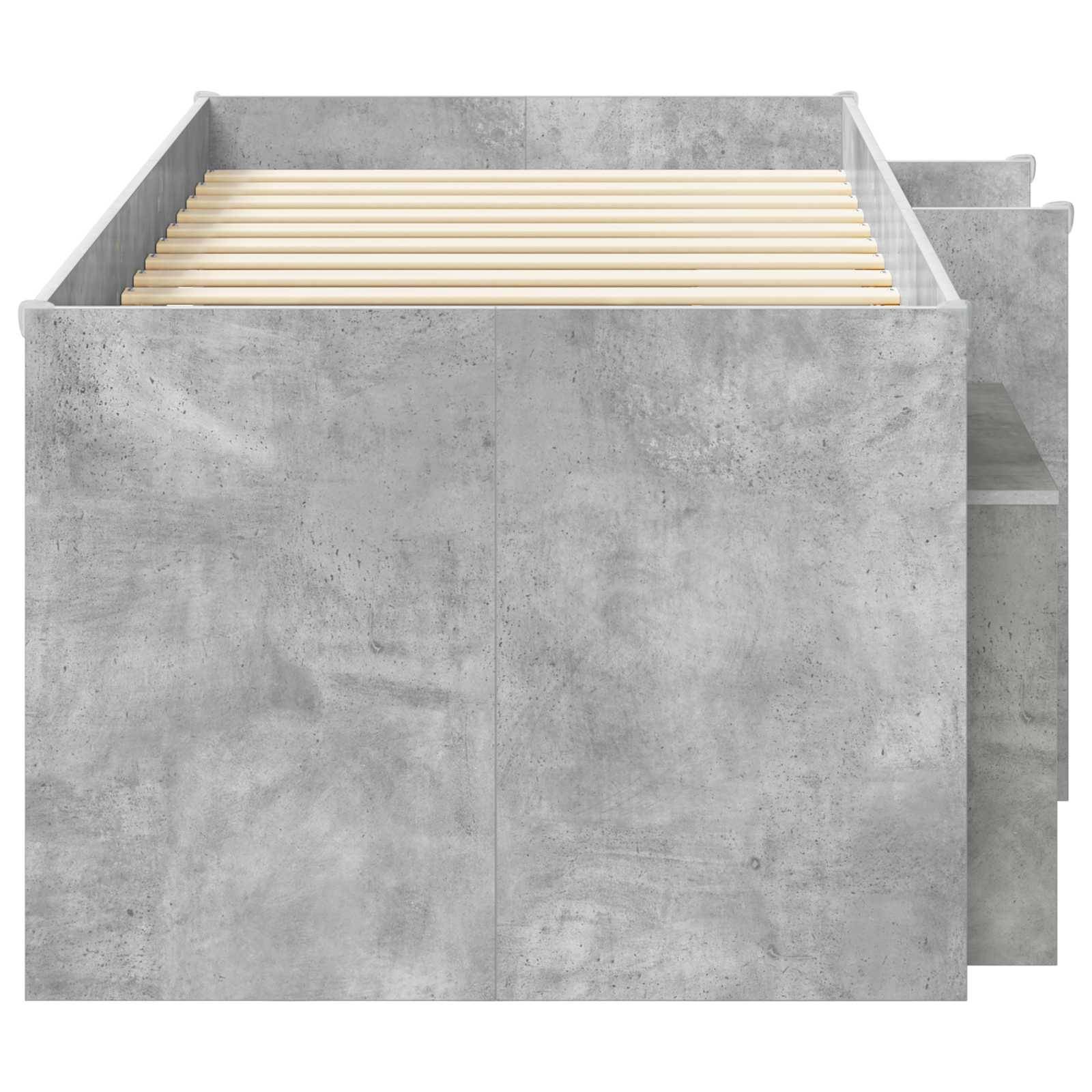 vidaXL Loft Bettgestell mit Schrank 3 Stk. Betongrau Holzwerkstoff