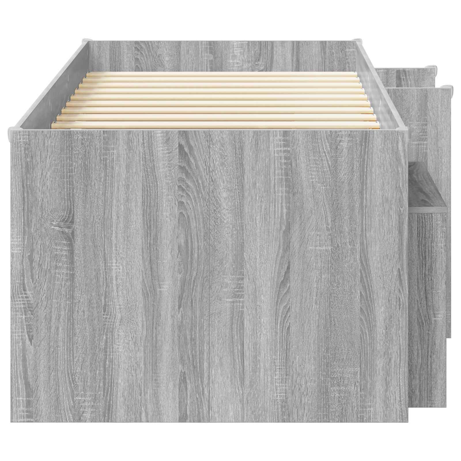 vidaXL Loft Bettgestell mit Schrank 3 Stk. Grau Sonoma Holzwerkstoff