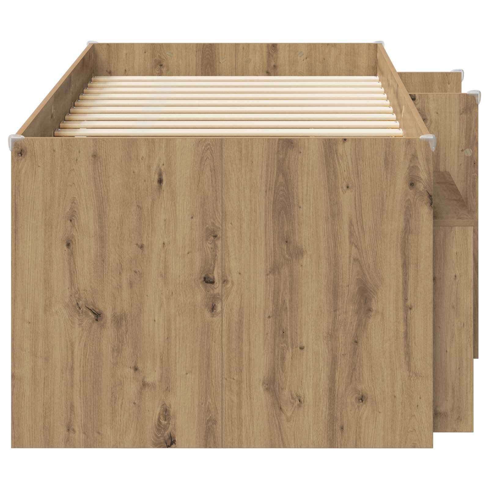 vidaXL Loft Bettgestell mit Schrank 3 Stk. Artisan-Eiche Holzwerkstoff