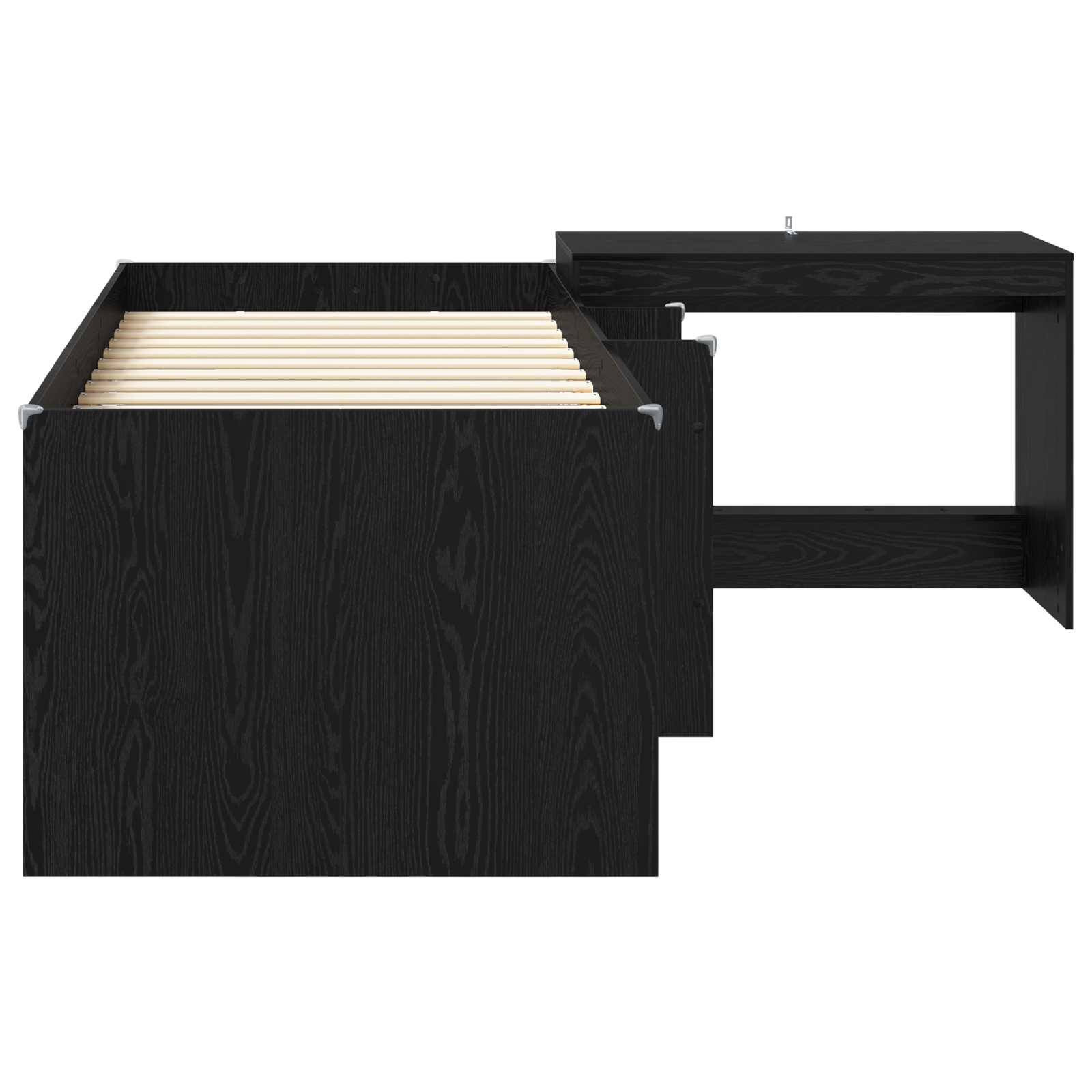 vidaXL Hochbett mit Schreibtisch für Kinder 2 Stk. Schwarze Eiche