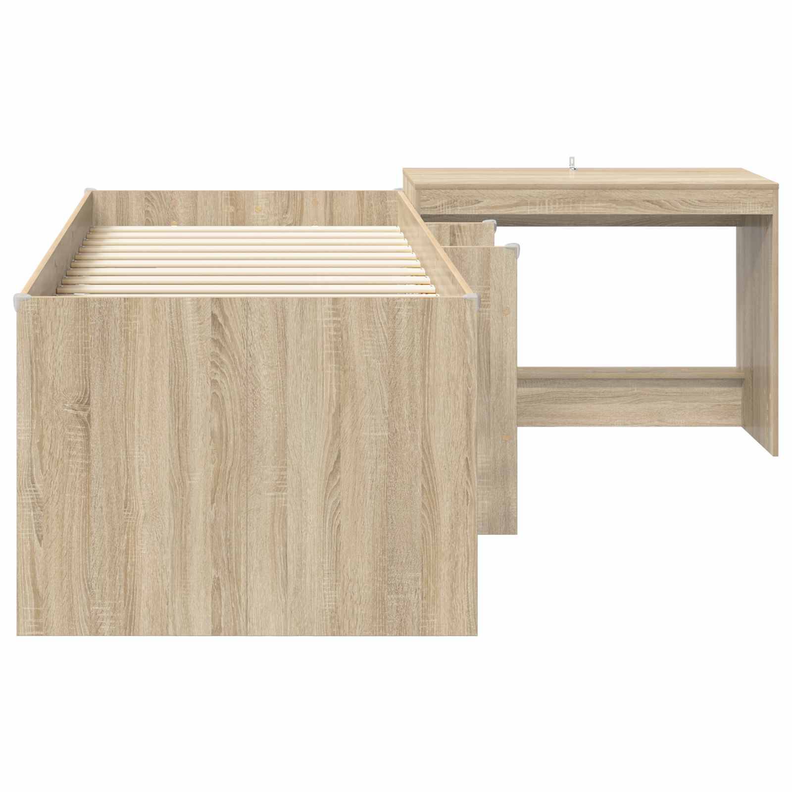 vidaXL Hochbett mit Schreibtisch für Kinder 2 Stk. Sonoma-Eiche