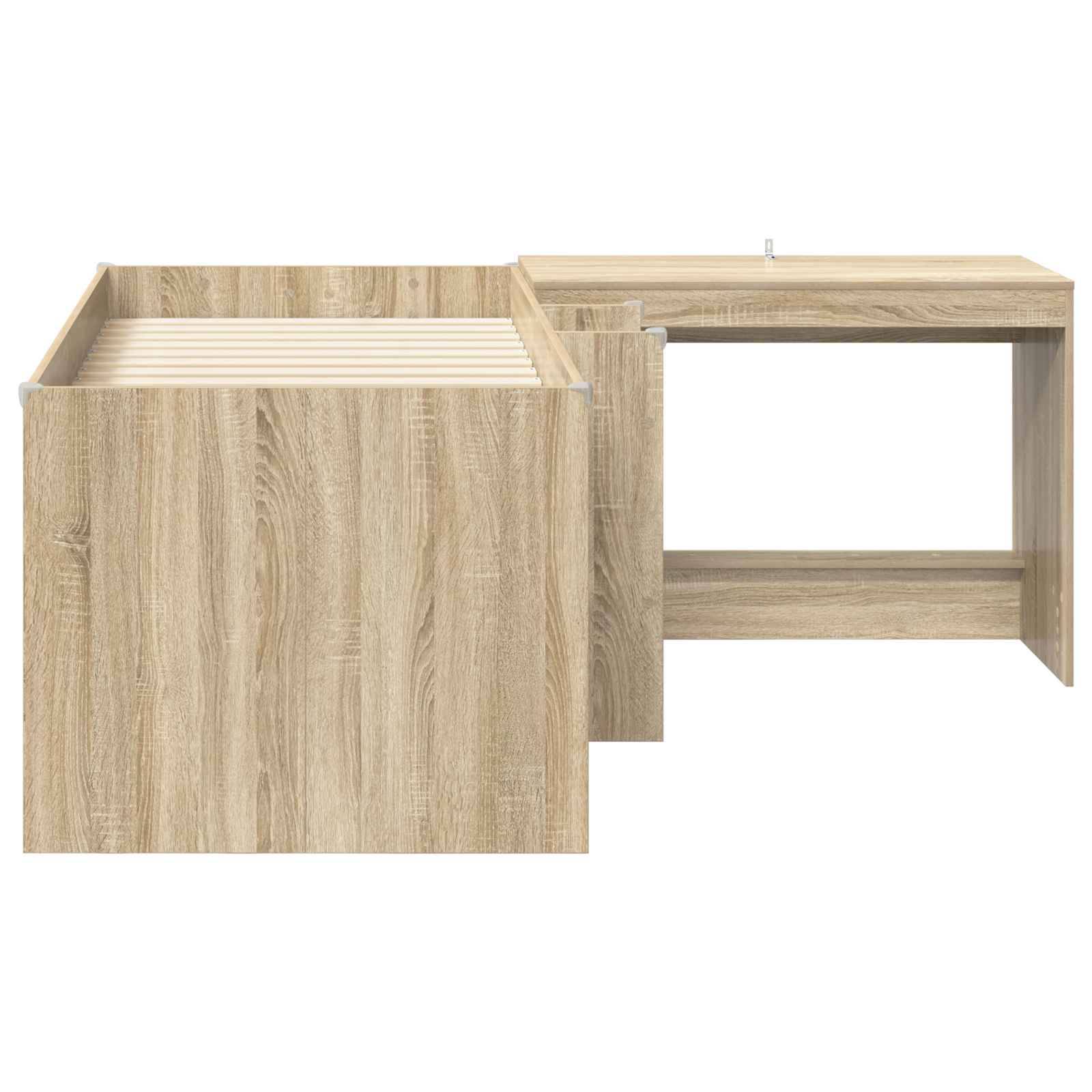 vidaXL Hochbett mit Schreibtisch für Kinder 2 Stk. Sonoma-Eiche