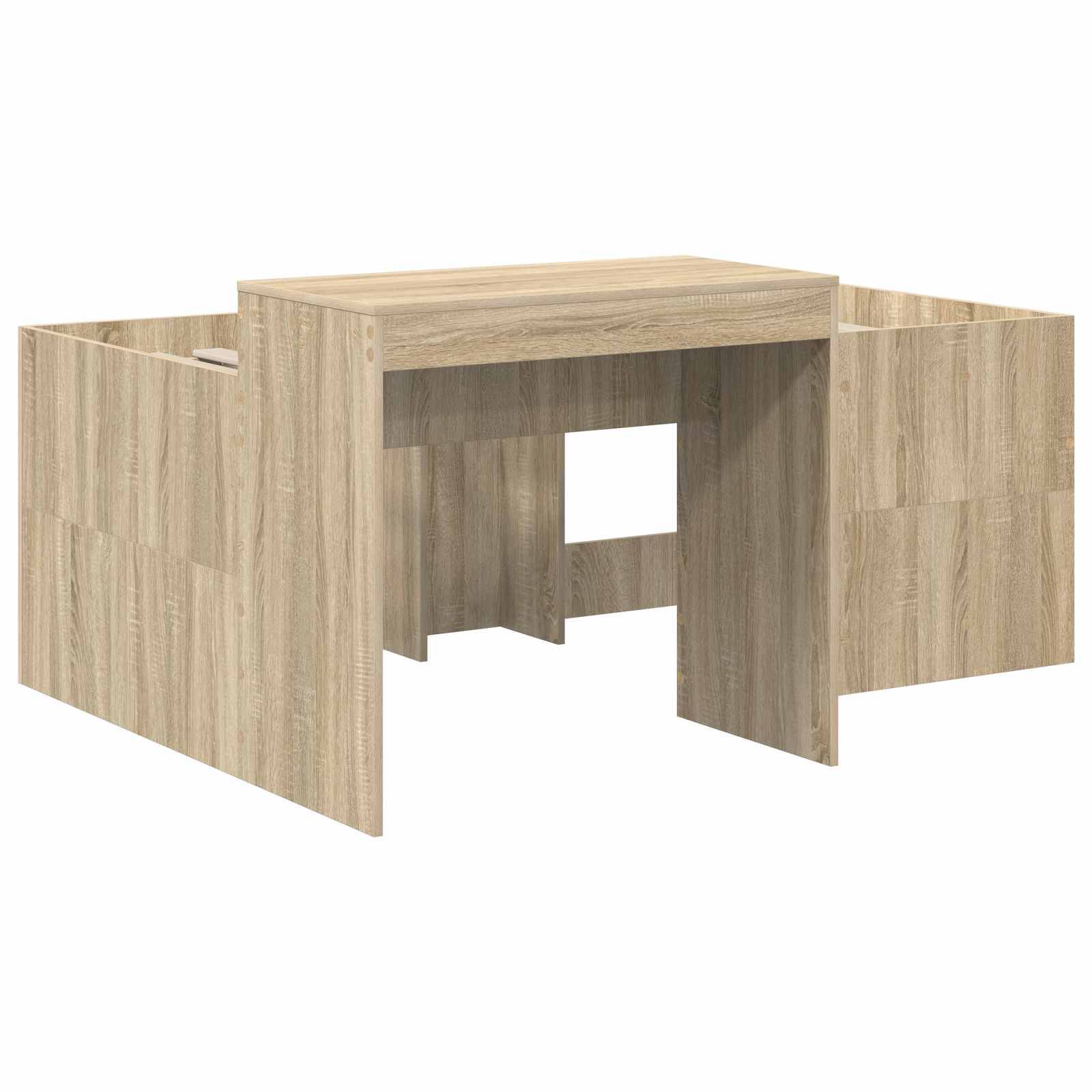 vidaXL Bett mit Tunnel 3 Stk. Artisian Eiche und Hellblau