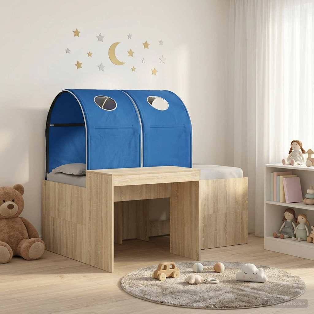 vidaXL Bett mit Tunnel 3 Stk. Artisian Eiche und Blau Holzwerkstoff