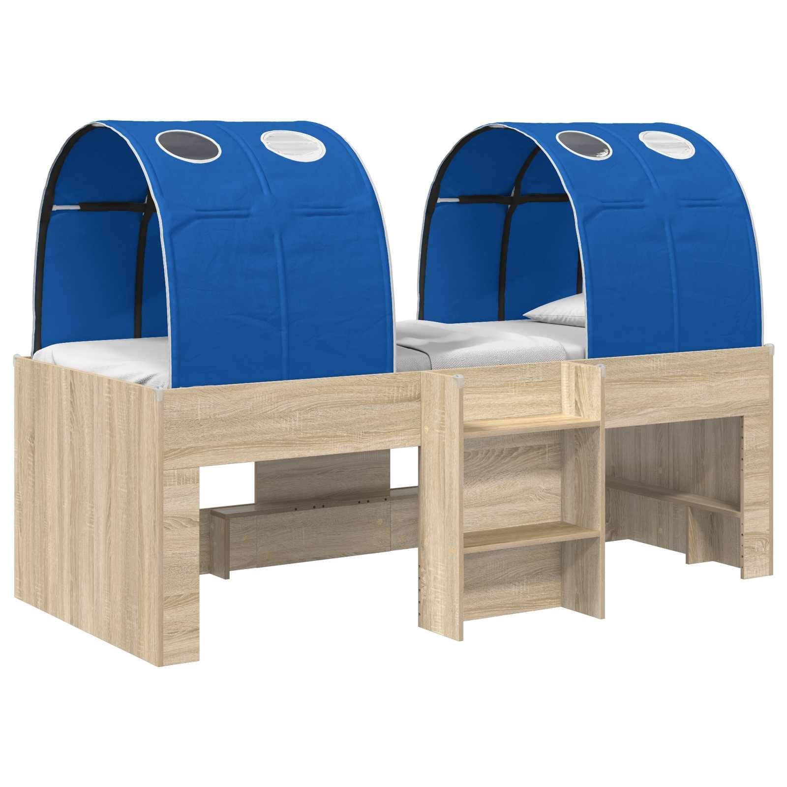 vidaXL Bett mit Tunnel 4 pcs Sonoma Eiche und Blau Holzwerkstoff