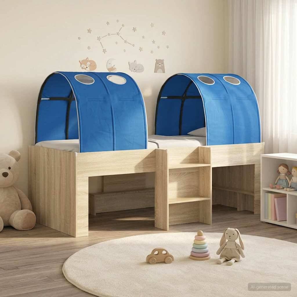 vidaXL Bett mit Tunnel 4 pcs Sonoma Eiche und Blau Holzwerkstoff