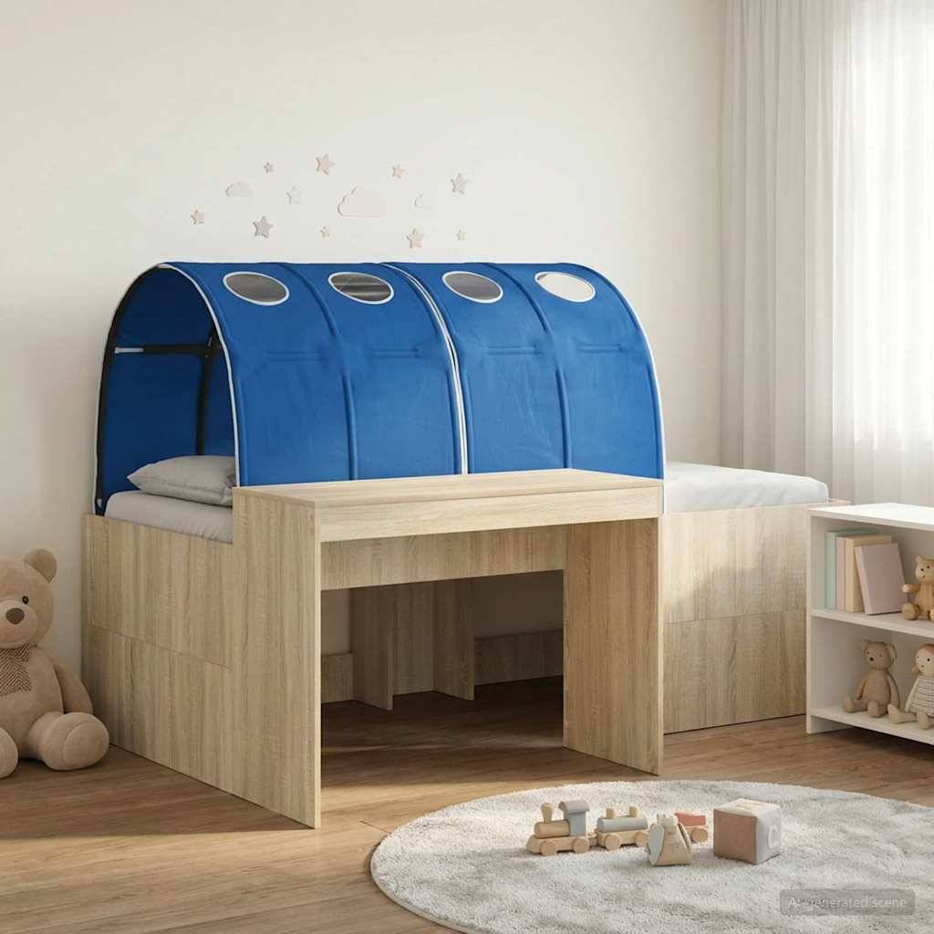 vidaXL Bettrahmen mit Tunnel mit Regal 3 Stk. Sonoma Eiche und Blau