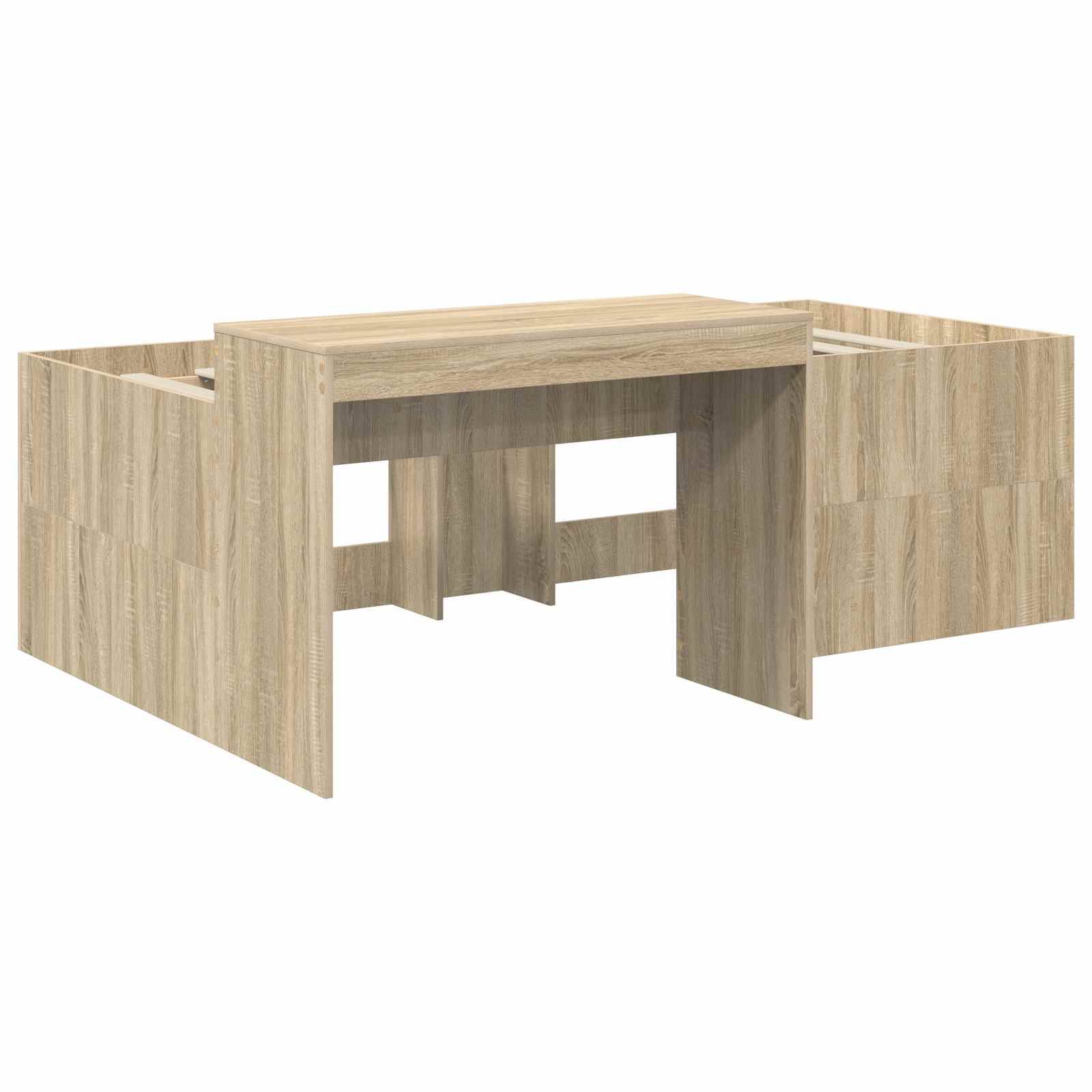 vidaXL Hochbett mit Schreibtisch für Kinder Sonoma-Eiche 90 x 200 cm