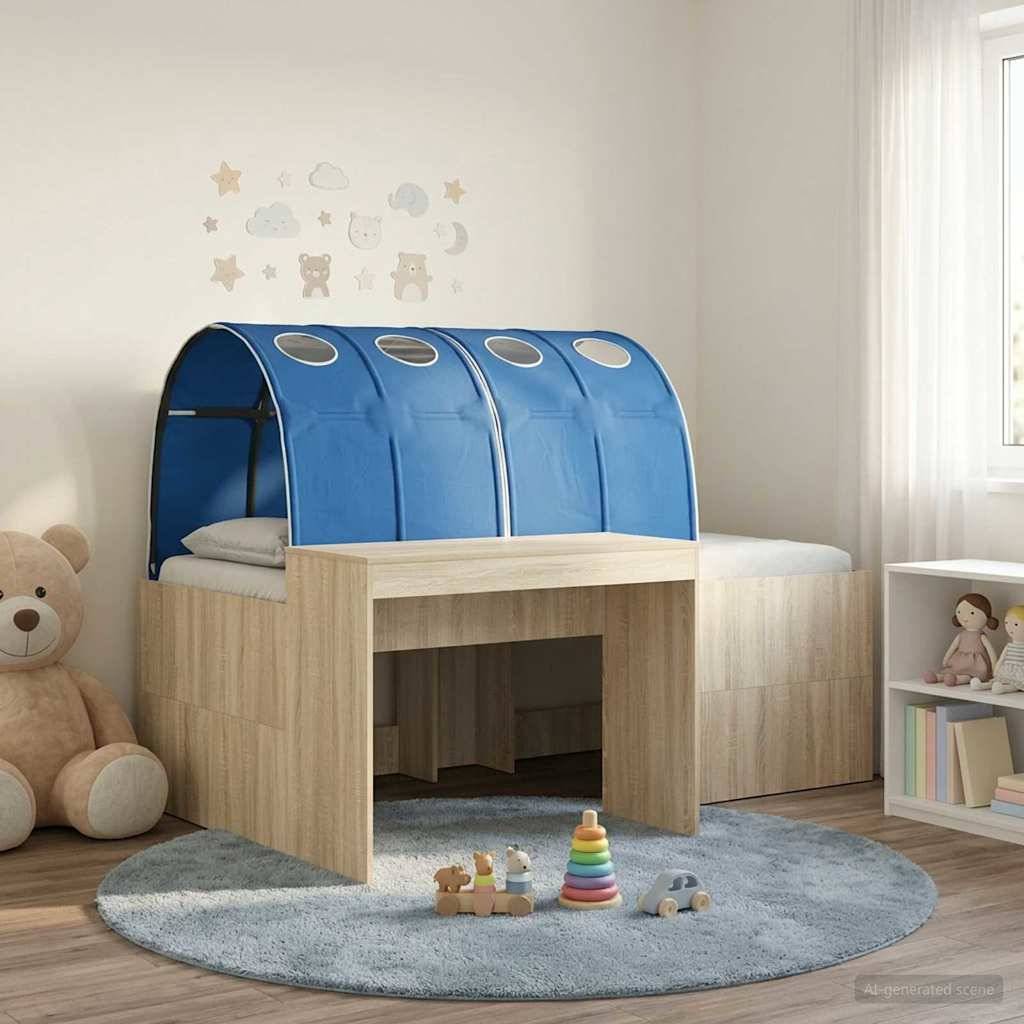 vidaXL Bett mit Tunnel 3 Stk. Artisian Eiche und Blau Holzwerkstoff
