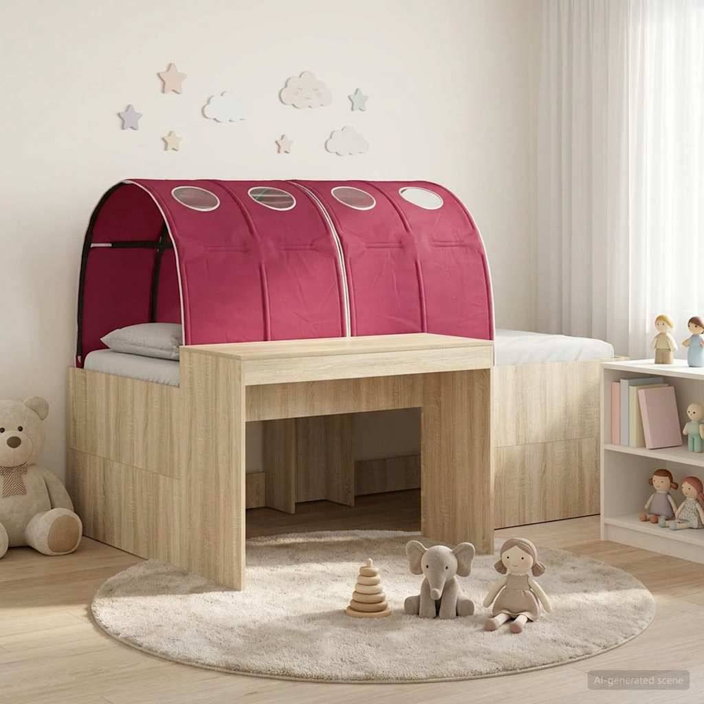 vidaXL Bett mit Tunnel 3 Stk. Artisian Eiche und Rot Holzwerkstoff