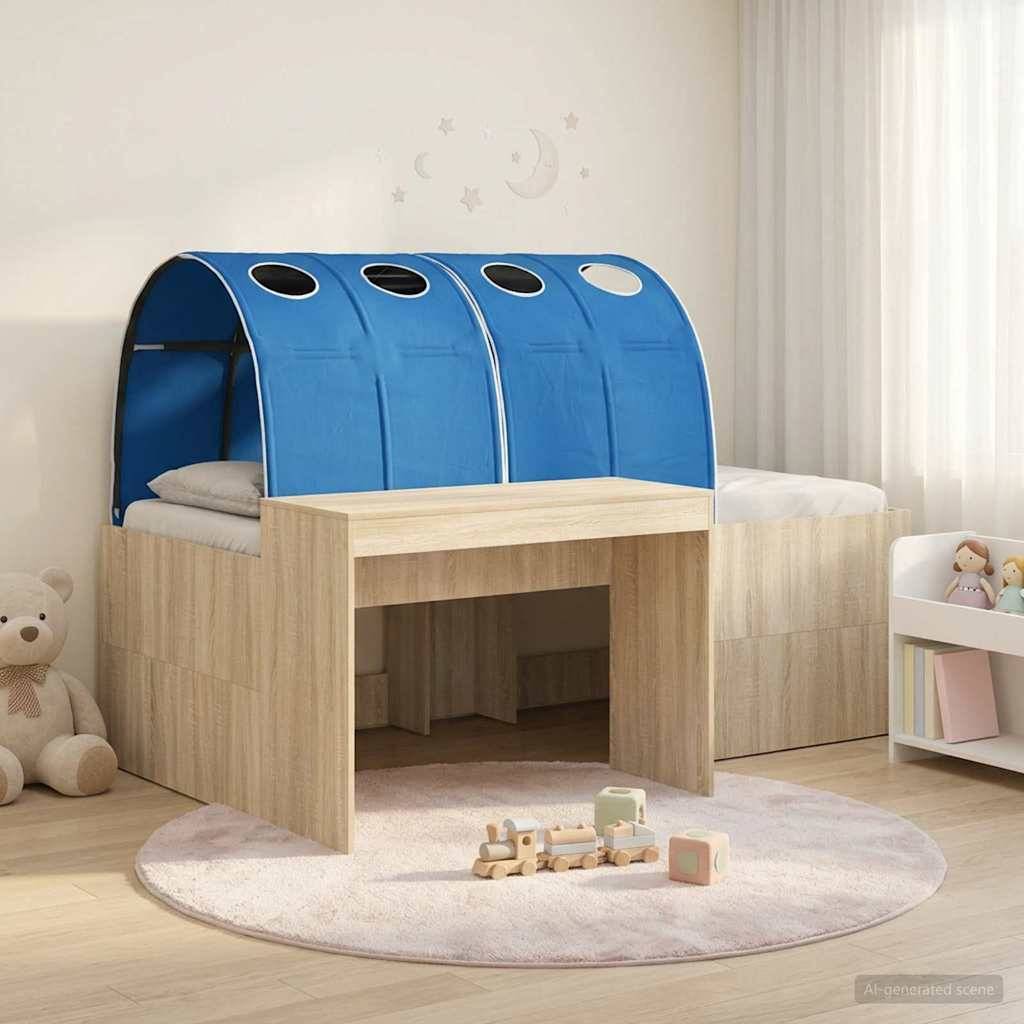 vidaXL Bett mit Tunnel 3 Stk. Sonoma Eiche und Blau Holzwerkstoff