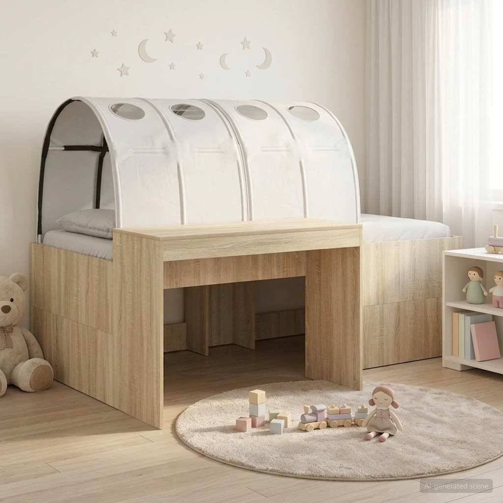 vidaXL Hochbett mit Schreibtisch für Kinder 3 Stk. Holzwerkstoff