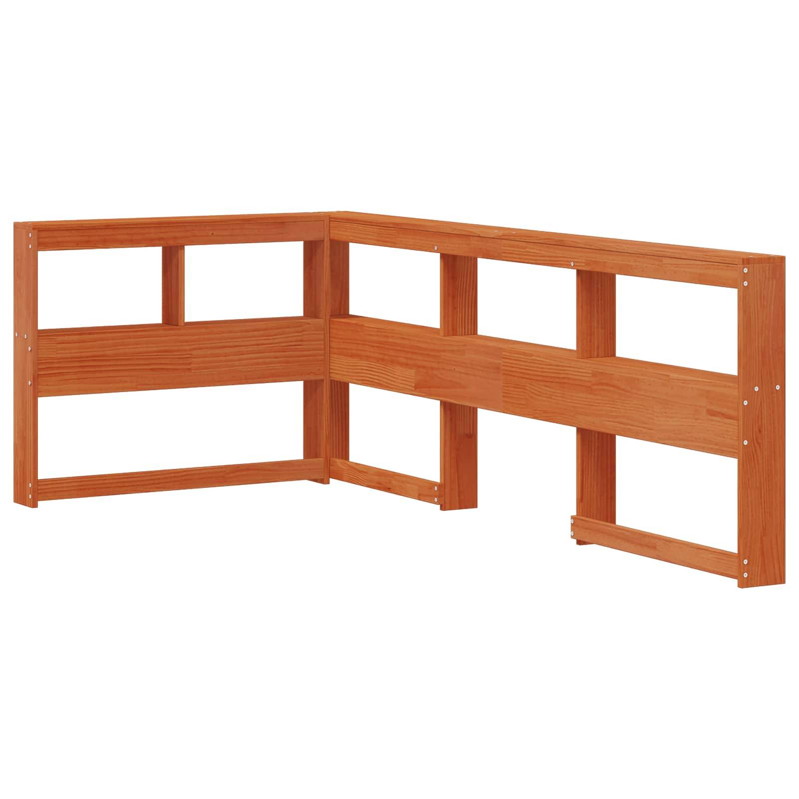 vidaXL Bücherregal-Bett mit Kopfteil mit Speicher Massivholz Kiefer