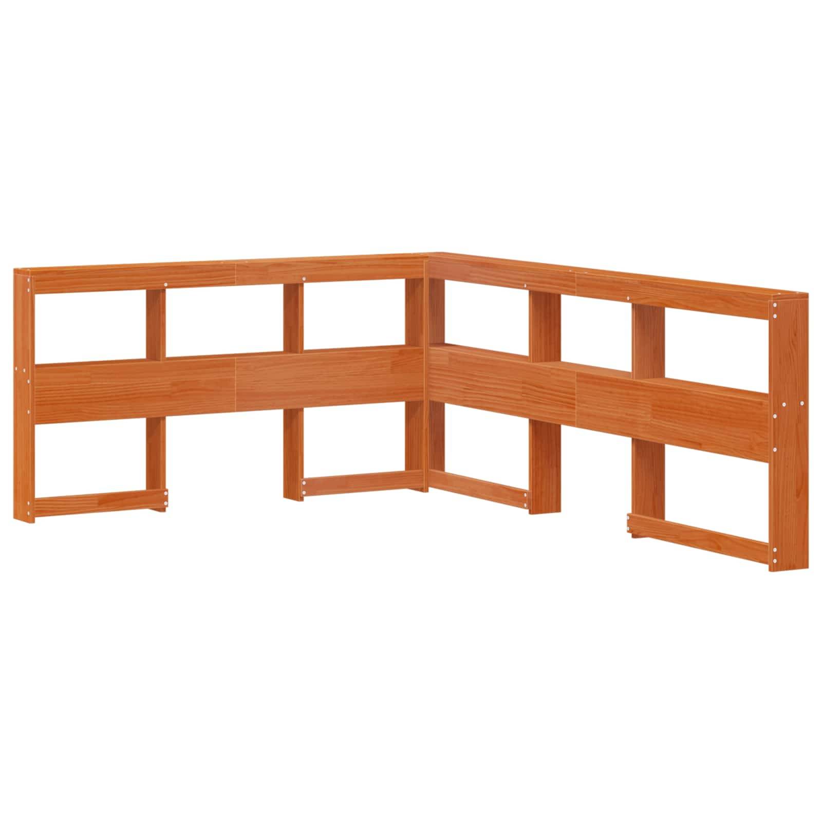 vidaXL Bücherregal-Bett mit Kopfteil mit Speicher Massivholz Kiefer