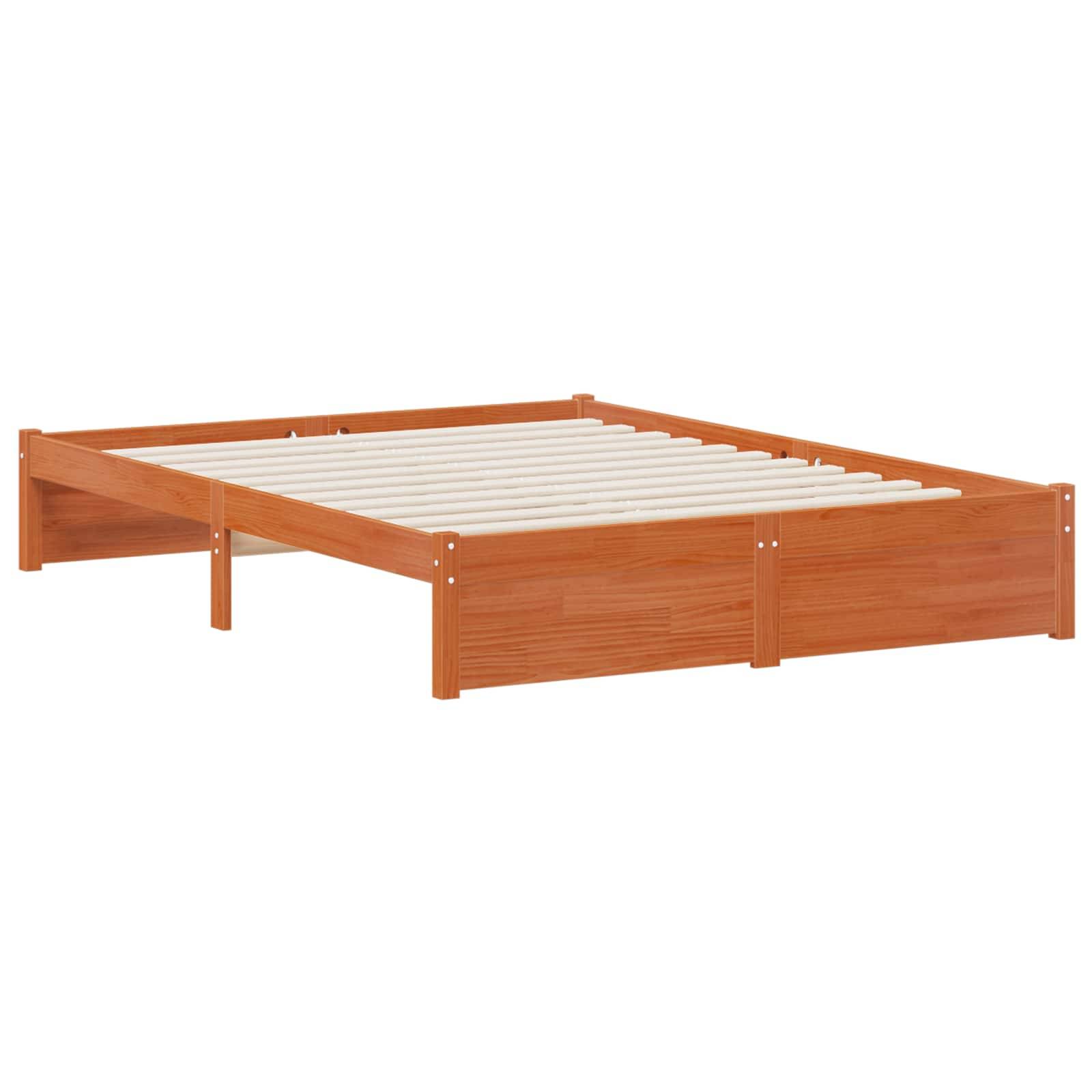 vidaXL Bücherregal-Bett mit Kopfteil mit Speicher Massivholz Kiefer