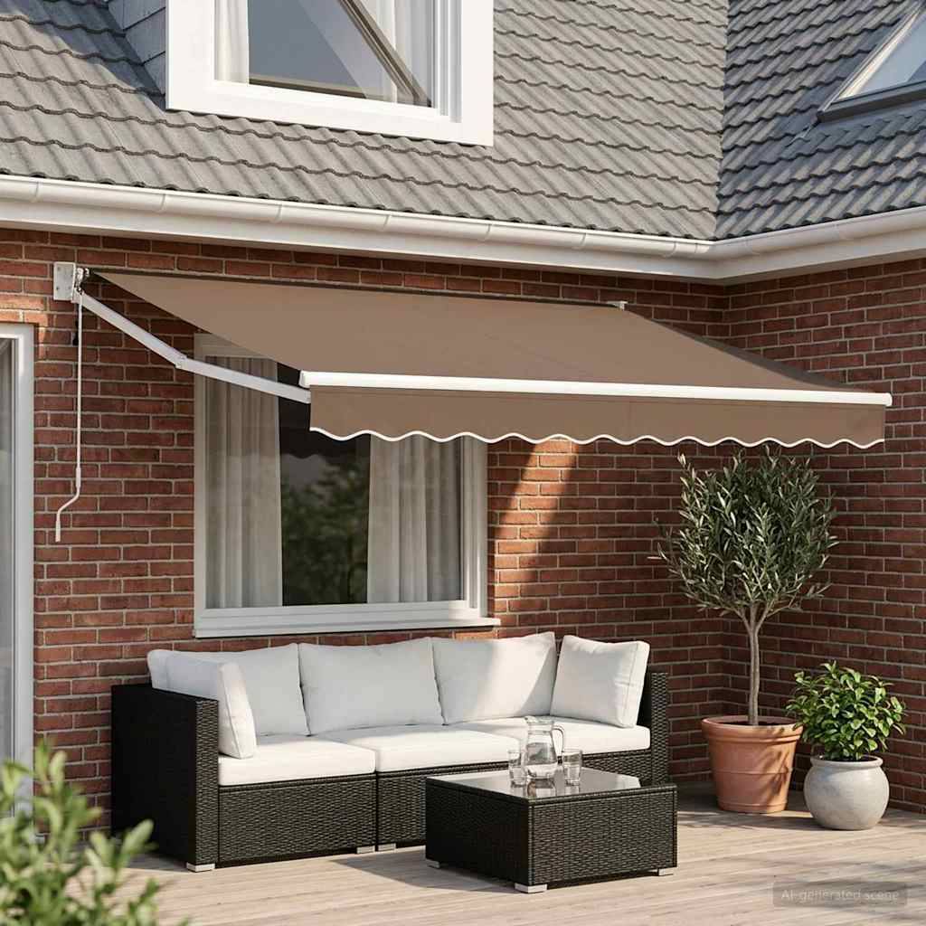 vidaXL Ausziehbare Markise Taupe 3,5 x 2,5 m Polyester und Metall
