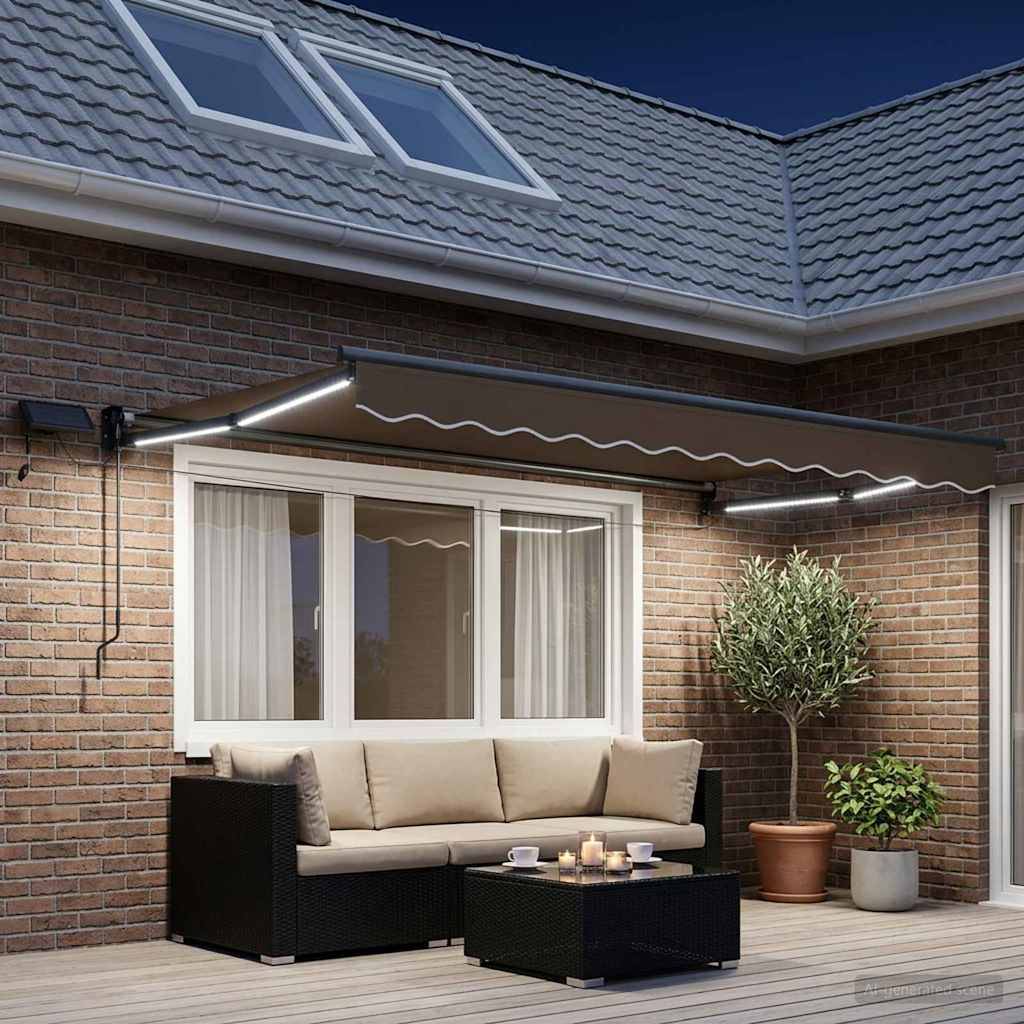 vidaXL Manuelle Gelenkarmmarkise mit LEDs Taupe
