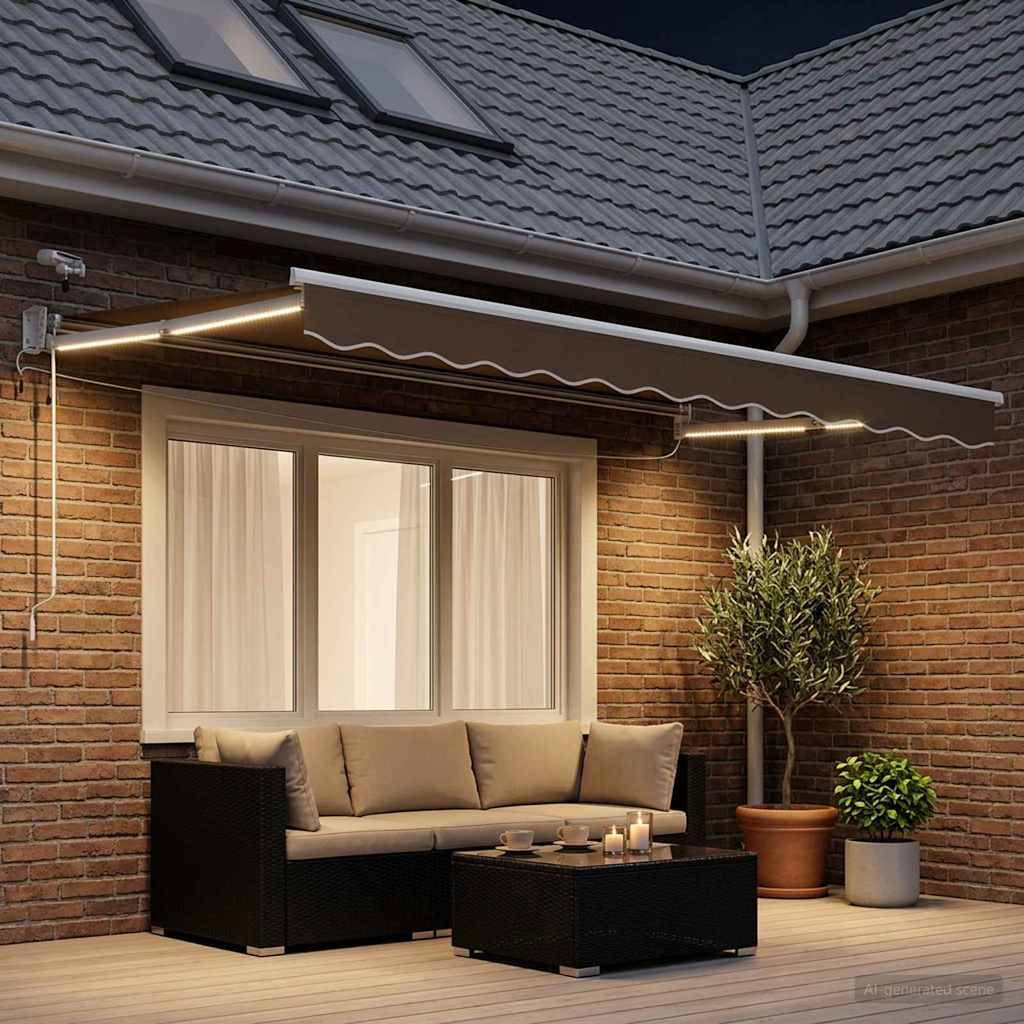 vidaXL Elektrische ausziehbare Markise Taupe