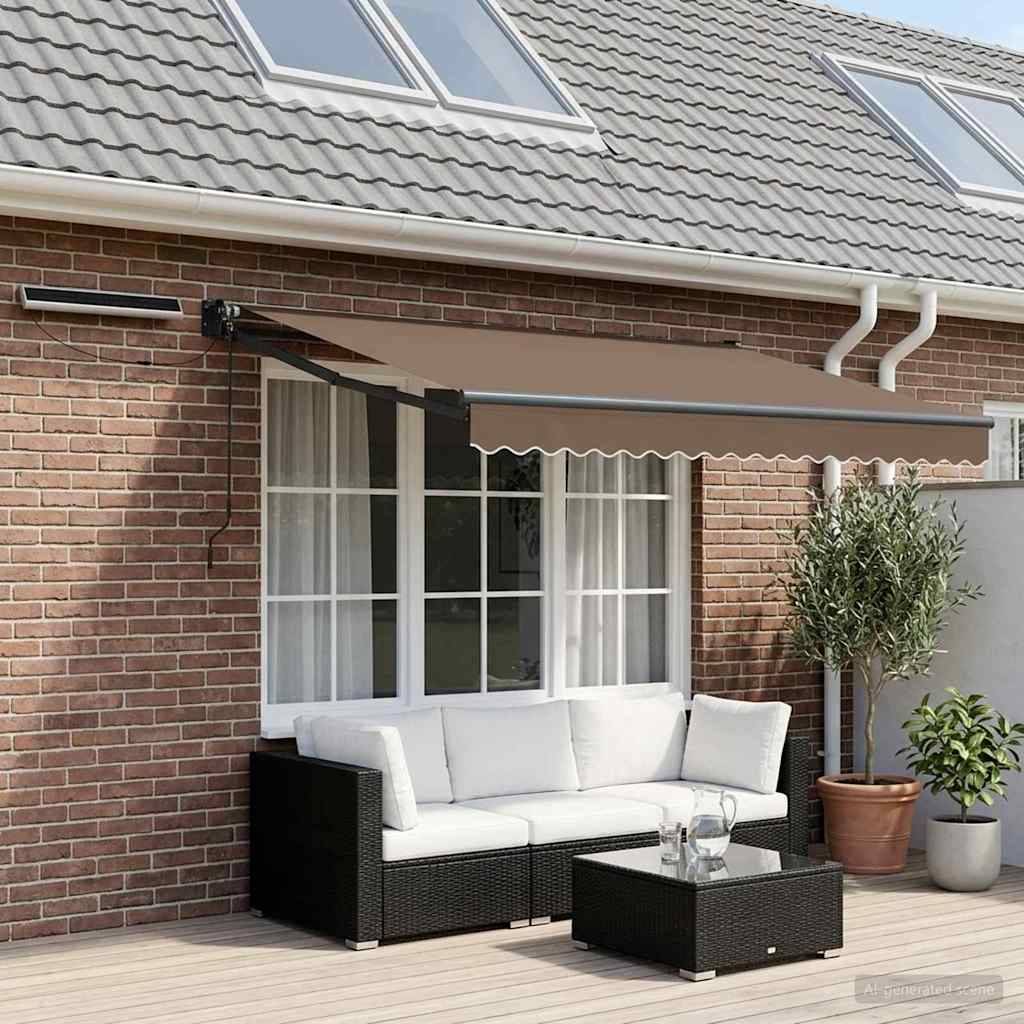 vidaXL Elektrische ausziehbare Markise Taupe