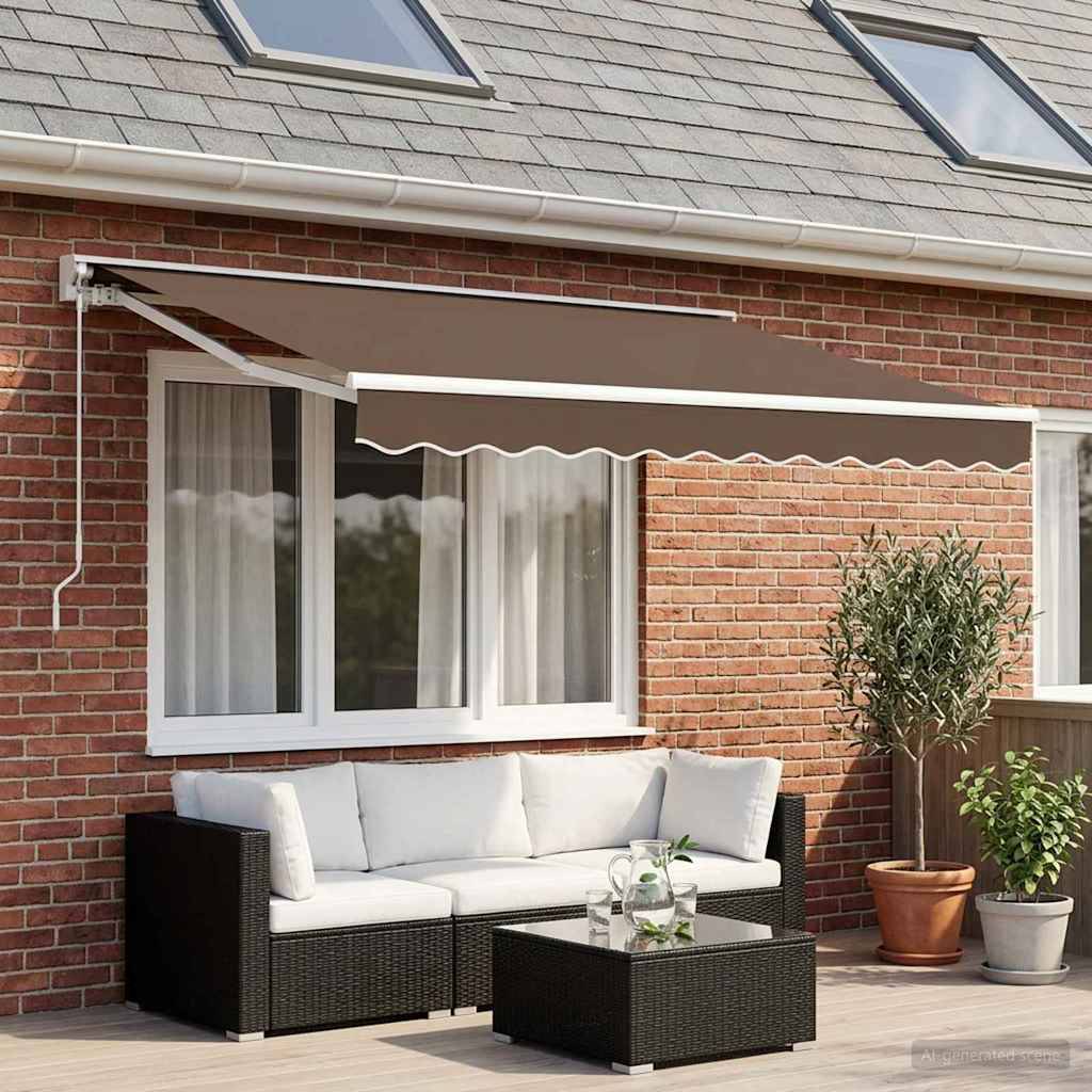 vidaXL Einziehbare Markise Taupe 3,5 x 2 m Polyester und Aluminium