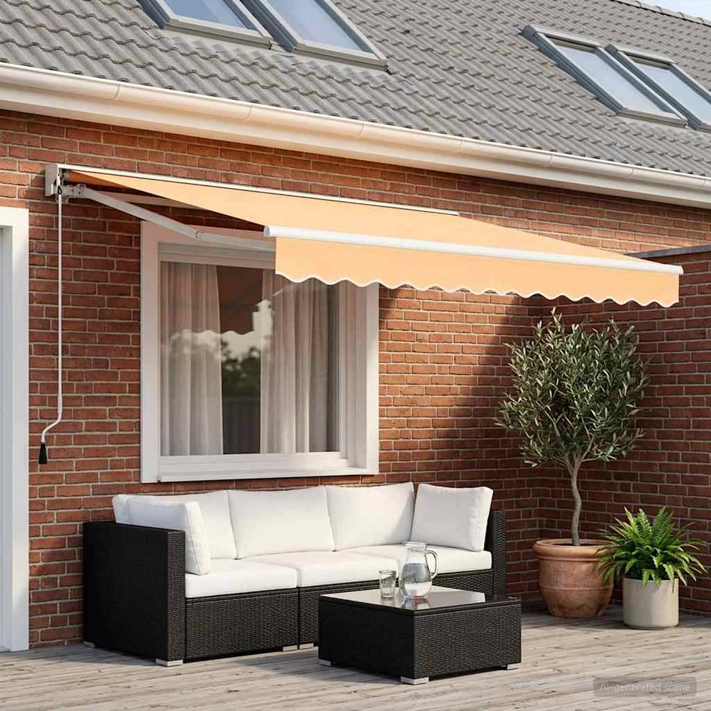 vidaXL Einziehbare Markise Sand 3,5 x 2 m Polyester und Aluminium