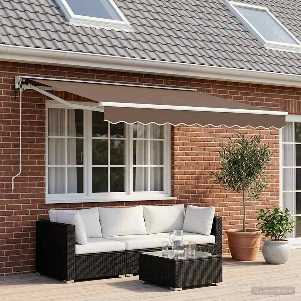 vidaXL Einziehbare Markise Taupe 3,5 x 2 m Polyester und Aluminium