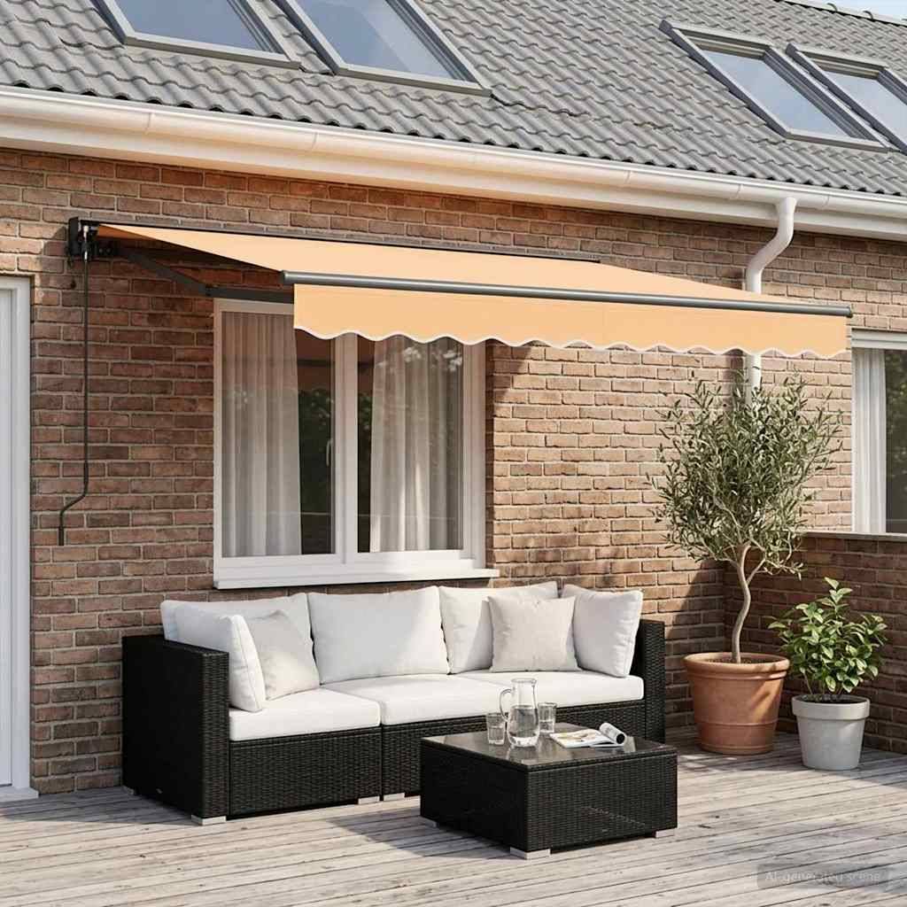 vidaXL Einziehbare Markise Sand 3 x 2,5 m Polyester und Aluminium