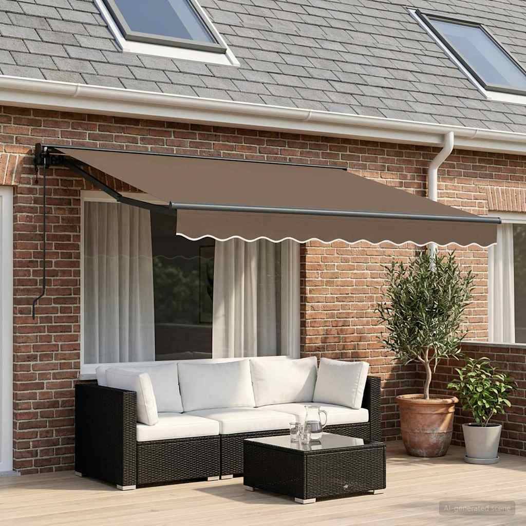 vidaXL Elektrische ausziehbare Markise Taupe 3,5 x 2 m