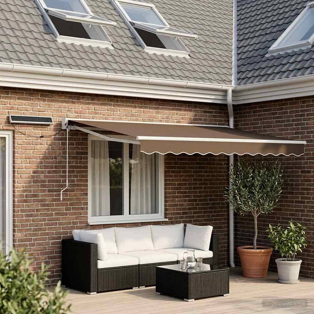 vidaXL Elektrische ausziehbare Markise Taupe 3 x 2,5 m