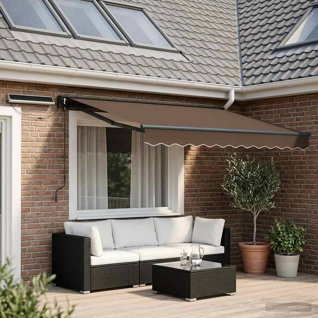 vidaXL Elektrische ausziehbare Markise Taupe 3,5 x 2,5 m