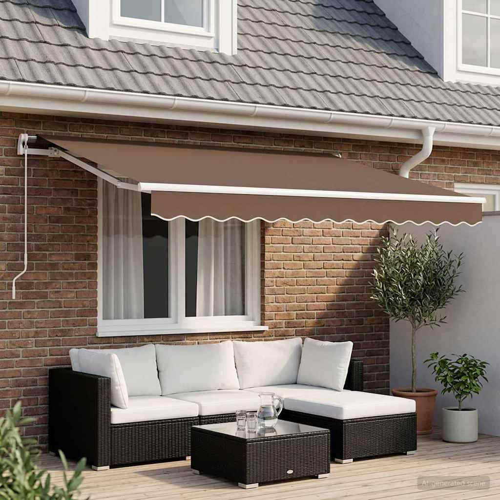 vidaXL Ausziehbare Markise Taupe 350 x 250 cm Polyester und Aluminium