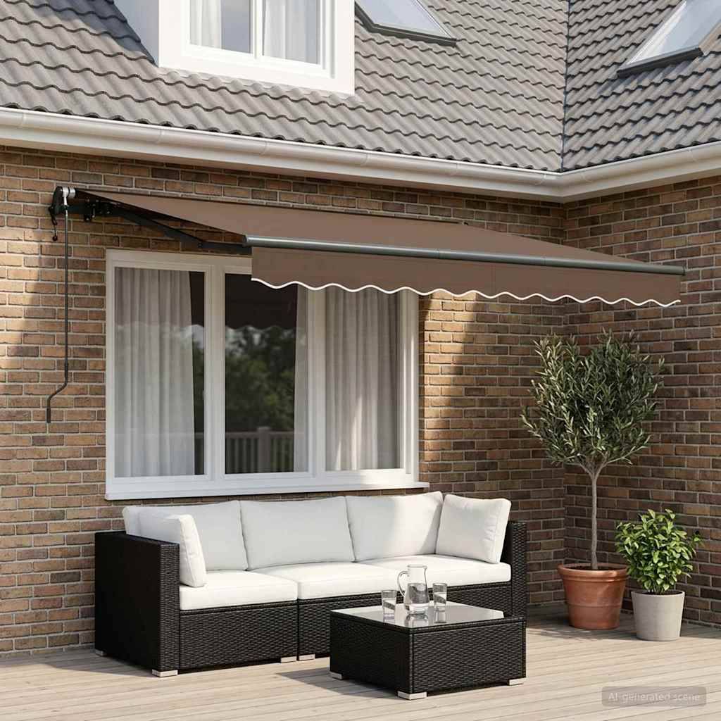 vidaXL Ausziehbare Markise Taupe 300 x 250 cm Stoff und Aluminium