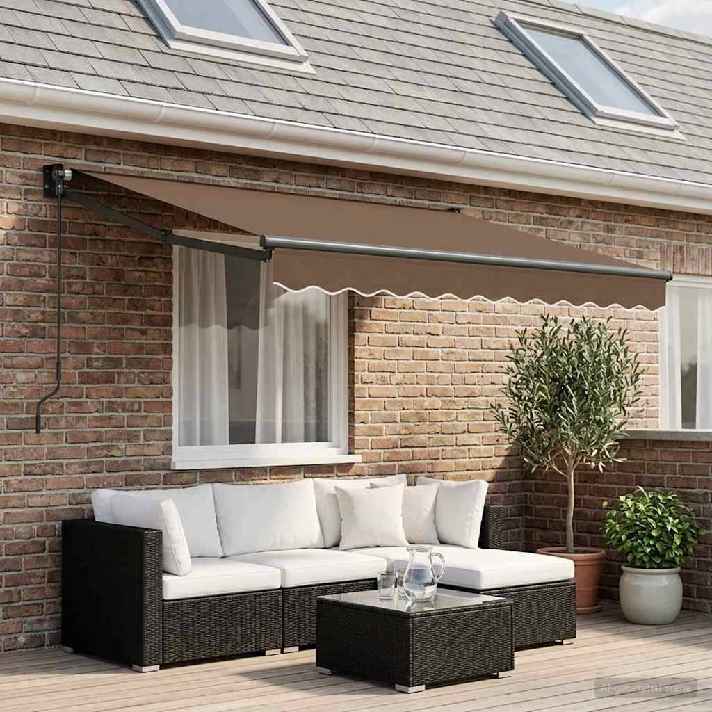 vidaXL Ausziehbare Markise Taupe 3 x 2,5 m