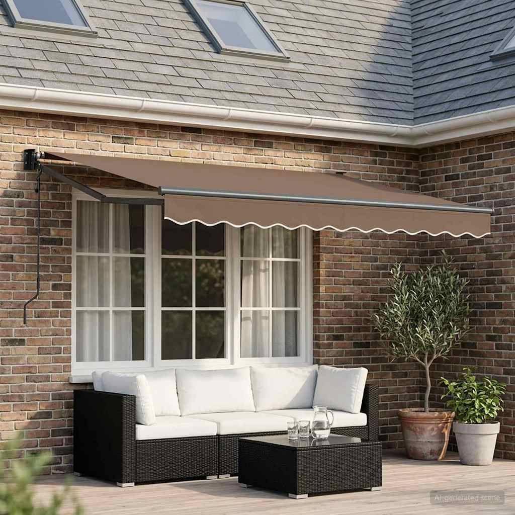 vidaXL Ausziehbare Markise Taupe 3 x 2,5 m Polyester und Metall
