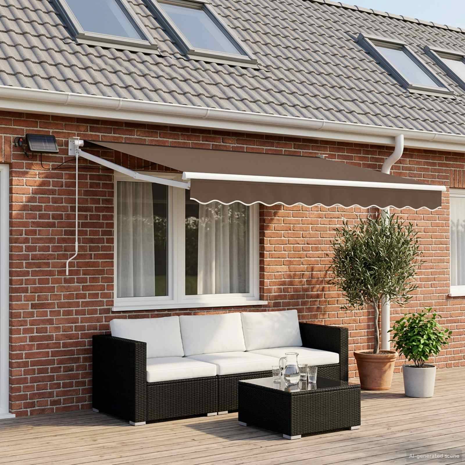 vidaXL Manuelle Gelenkarmmarkise mit LEDs Taupe