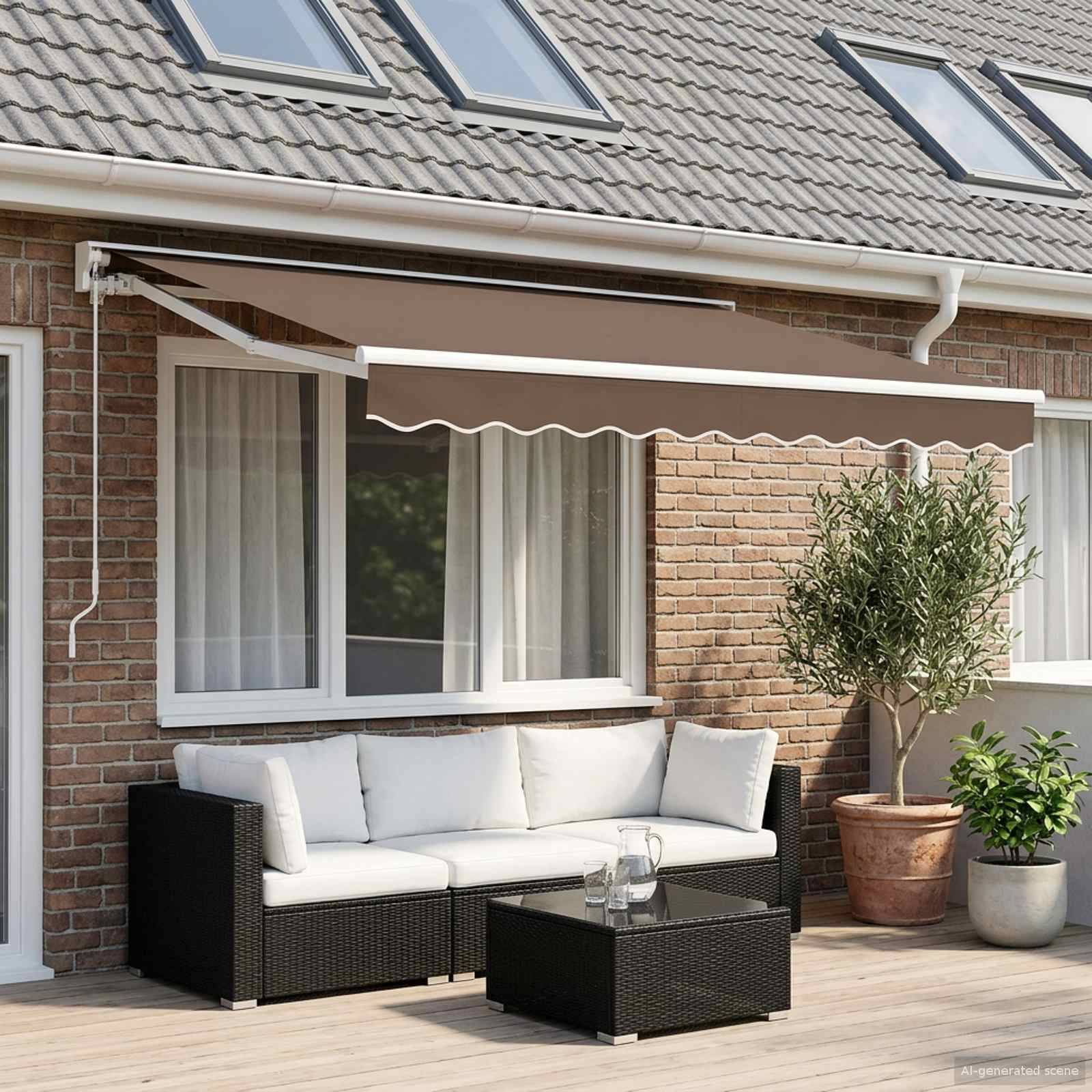 vidaXL Markisenersatzstoff Taupe 3 x 2 m Polyester