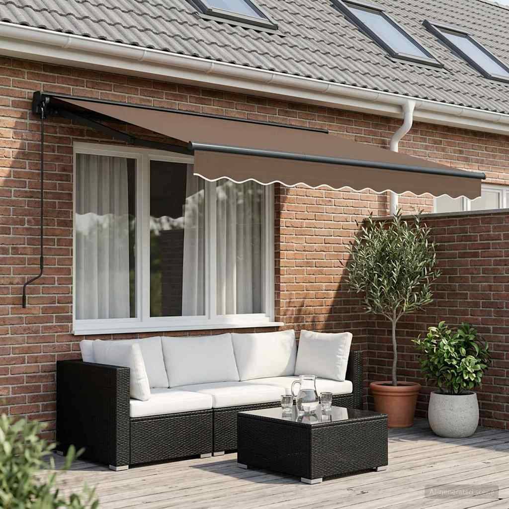 vidaXL Einziehbare Markise Taupe 3 x 2,5 m Polyester und Aluminium
