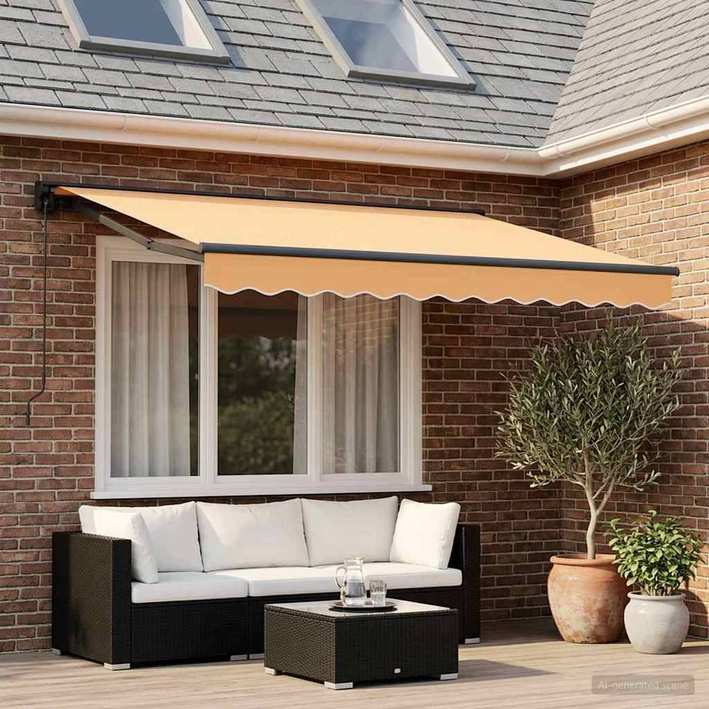 vidaXL Einziehbare Markise Sand 3 x 2,5 m Polyester und Aluminium
