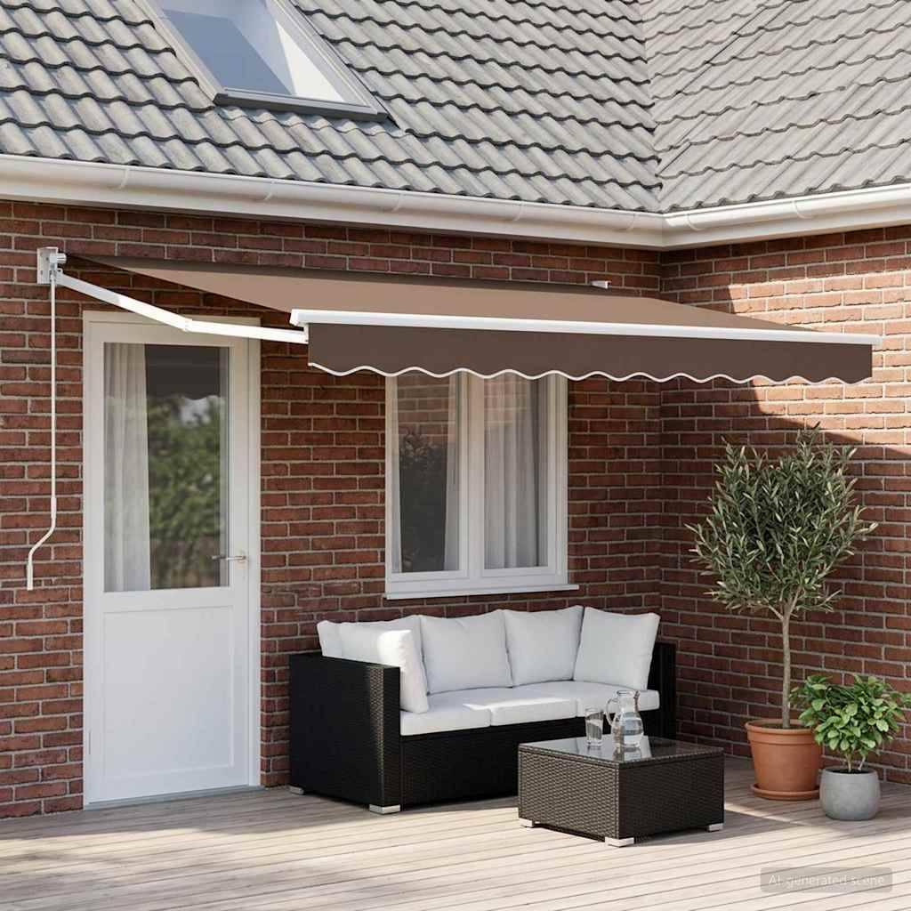 vidaXL Ausziehbare Markise Taupe 4 x 2 m 100% Polyester und Aluminium