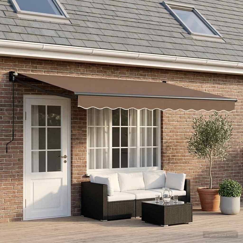vidaXL Ausziehbare Markise Taupe 4 x 3 m 100% Polyester und Aluminium