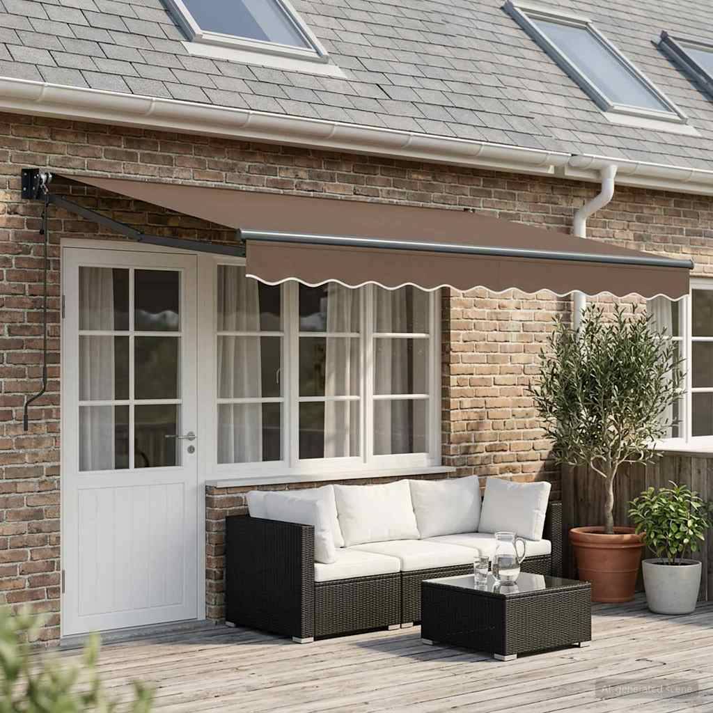 vidaXL Ausziehbare Markise Taupe 4 x 3 m Polyester und Metall