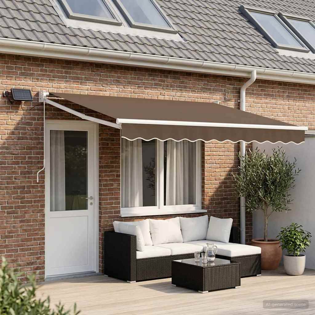 vidaXL Manuelle Gelenkarmmarkise mit LEDs Taupe